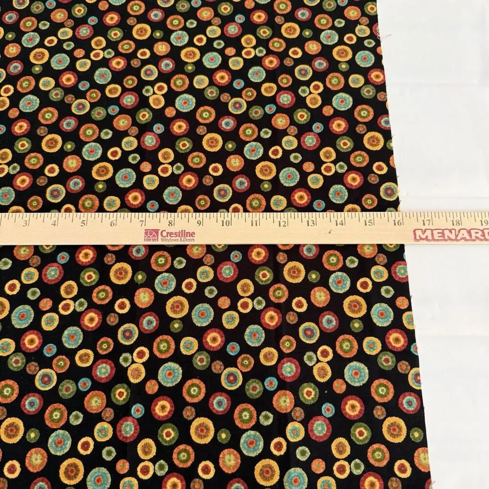 Moda Coming Home 19506 Deb Strain Floral on Black Cotton Fabric 2 FQs OOP 2011